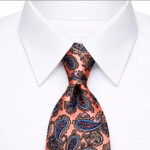 Hardy Amies 100% Silk Retro Mens Tie Pink/Blue Paisley UK Luxury 3"x54"